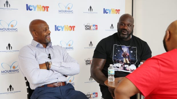 Alonzo Mourning and Shaquille O'Neal for Icy Hot.
