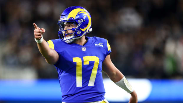 Baker Mayfield on the field for the Rams.