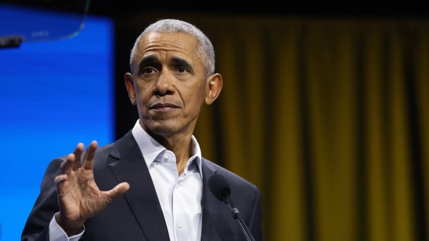 NEW YORK, NEW YORK - NOVEMBER 17: Former U.S. President Barack Obama speaks at a Democracy Forum event held by the Obama Foundation at the Javits Center on November 17, 2022 in New York City. The all day event featured speakers from a variety of backgrounds conversing on the state of global democracy and opportunities for the next generation of global leaders. (Photo by Spencer Platt/Getty Images)