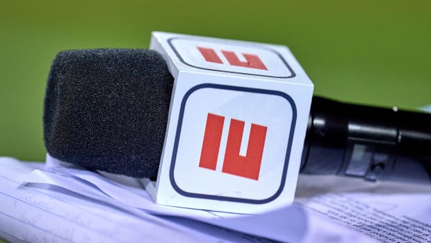 A microphone with an ESPN logo.