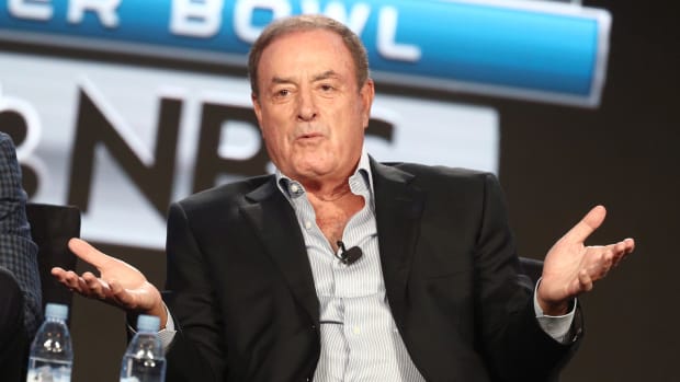 Al Michaels speaks onstage at the 2018 Winter Television Critics Association Press Tour in Pasadena, California.