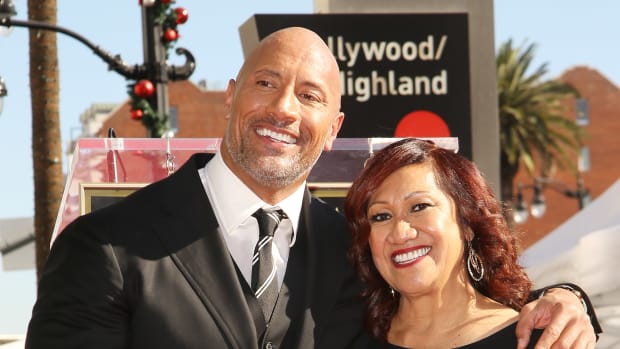 HOLLYWOOD, CA - DECEMBER 13:  Dwayne Johnson and his mom, Ata Johnson attend the ceremony honoring Dwayne Johnson with a Star on The Hollywood Walk of Fame held on December 13, 2017 in Hollywood, California.  (Photo by Michael Tran/FilmMagic)