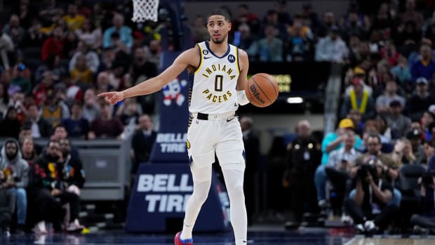 Tyrese Haliburton playing for the Indiana Pacers.