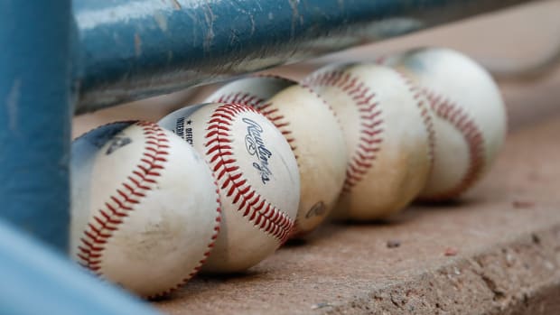 TOLEDO, OH - JUNE 06:  A general view of baseballs lined up on the dugout steps is seen during a regular season game between the Buffalo Bisons and the Toledo Mud Hens on June 6, 2018 at Fifth Third Field in Toledo, Ohio.  (Photo by Scott W. Grau/Icon Sportswire via Getty Images)