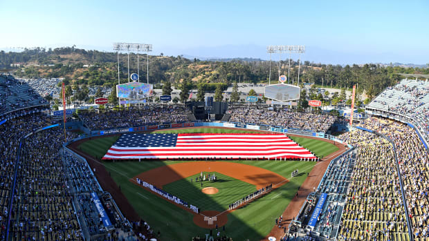 General view of Dodger Stadium on July 4.