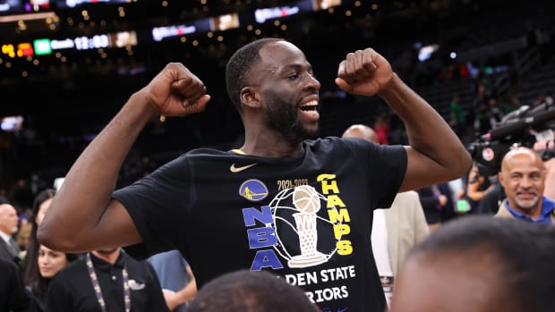 BOSTON, MA - JUNE 16: Draymond Green #23 of the Golden State Warriors looks on after Game Six of the 2022 NBA Finals on June 16, 2022 at TD Garden in Boston, Massachusetts. NOTE TO USER: User expressly acknowledges and agrees that, by downloading and or using this photograph, user is consenting to the terms and conditions of Getty Images License Agreement. Mandatory Copyright Notice: Copyright 2022 NBAE (Photo by Joe Murphy/NBAE via Getty Images)