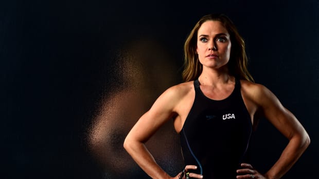 Team USA swimmer Natalie Coughlin poses during a photoshoot for swimming.