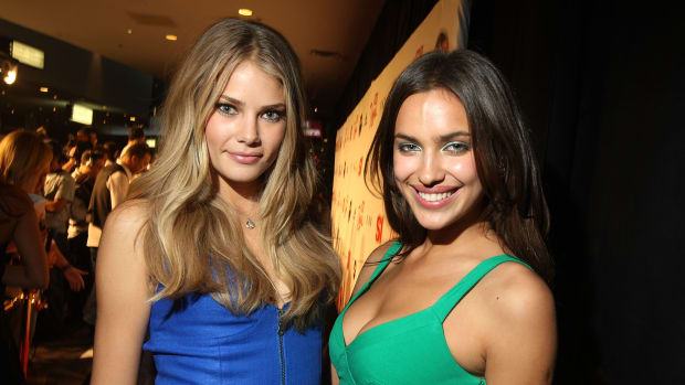 LAS VEGAS - FEBRUARY 12:  SI swimsuit models Tori Praver and Irina Shayk attend the Sports Illustrated Swimsuit Party at LAX on February 12, 2009 in Las Vegas  (Photo by Stephen Lovekin/Getty Images for Sports Illustrated)