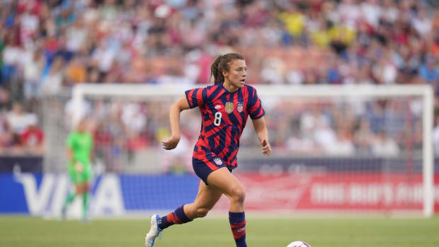 Sofia Huerta in action for the United States women's national team.
