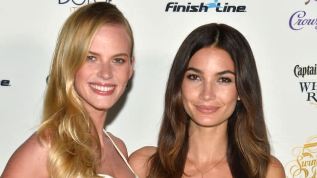 MIAMI, FL - FEBRUARY 20: Models Anne Vyalitsyna and Lily Aldridge attend Sports Illustrated Swimsuit South Beach Soiree at The Gale Hotel on February 20, 2014 in Miami, Florida. (Photo by Frazer Harrison/Getty Images for Sports Illustrated)