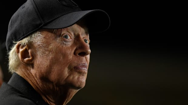 BERKELEY, CA - SEPTEMBER 29: Chairman Emeritus of Nike, Inc., Phil Knight watches as the Oregon Ducks play against the California Golden Bears in the fourth quarter of their game at Memorial Stadium in Berkeley, Calif., on Saturday, Sept. 29, 2018. Oregon defeated Cal 42-24. (Jose Carlos Fajardo/Digital First Media/The Mercury News via Getty Images)