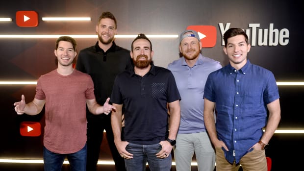 Dude Perfect creators at a YouTube event in 2019.