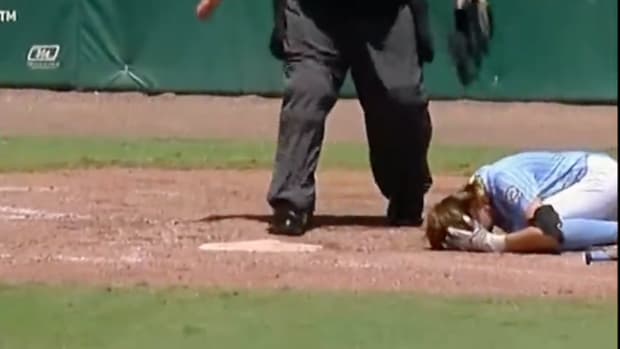 LLWS player suffers a scary hit by pitch.