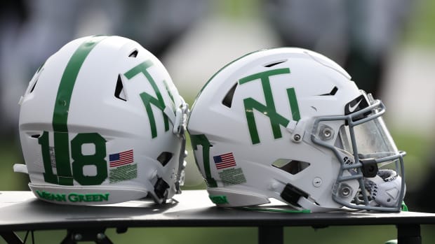 North Texas Mean Green helmets.