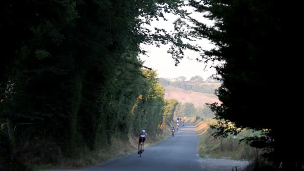 Athletes compete in an Ironman competition in Ireland.