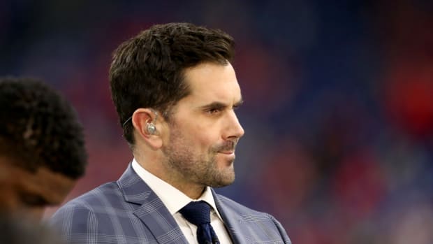 INDIANAPOLIS, INDIANA - DECEMBER 07: Fox Sports analyst Matt Leinart at the Big Ten Championship game between the Ohio State Buckeyes and Wisconsin Badgers at Lucas Oil Stadium on December 07, 2019 in Indianapolis, Indiana. (Photo by Justin Casterline/Getty Images)