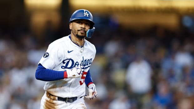 Mookie Betts of the Dodgers in action.