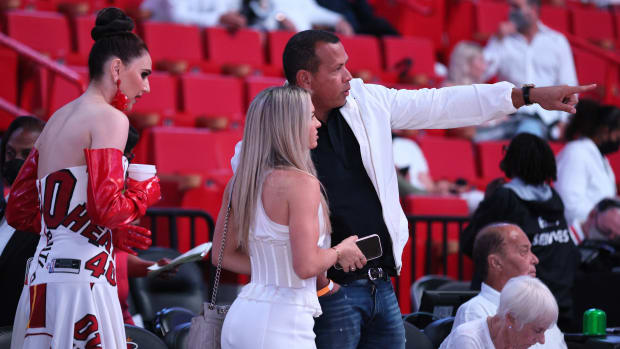 MIAMI, FLORIDA - MAY 29: Alex Rodriguez and Kathryne Padgett attend Game Seven between the Boston Celtics and the Miami Heat in the 2022 NBA Playoffs Eastern Conference Finals at FTX Arena on May 29, 2022 in Miami, Florida. NOTE TO USER: User expressly acknowledges and agrees that, by downloading and/or using this photograph, User is consenting to the terms and conditions of the Getty Images License Agreement. (Photo by Andy Lyons/Getty Images)