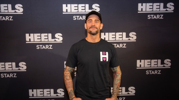 CM Punk poses for a screening of Starz wrestling drama "Heels."