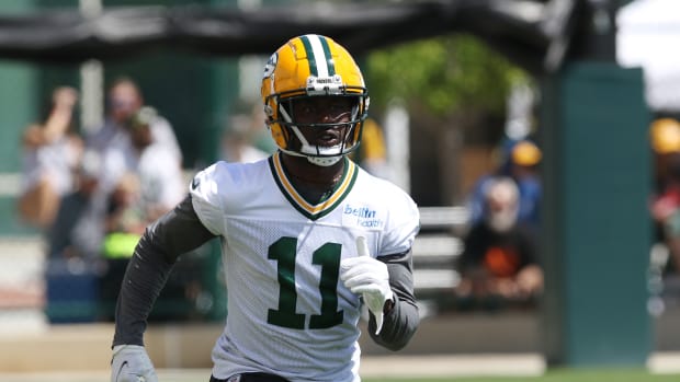Sammy Watkins at practice for the Green Bay Packers.
