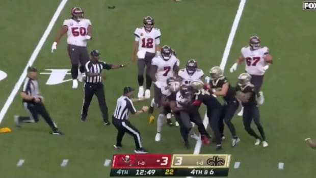 Bucs vs. Saints fight during Sunday's game.