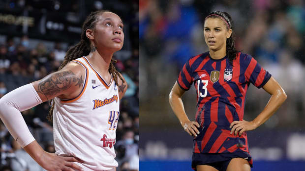 Brittney Griner (left) and Alex Morgan (right) from Getty Images.