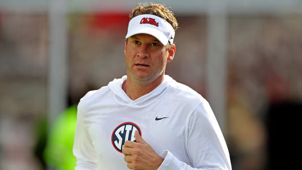 Ole Miss head coach Lane Kiffin during a game against Troy.
