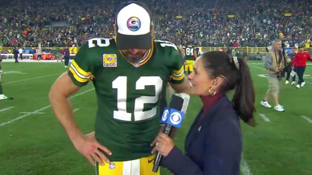 Aaron Rodgers' postgame interview with CBS.