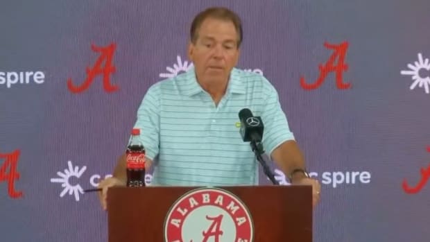 Nick Saban's press conference rant is going viral.