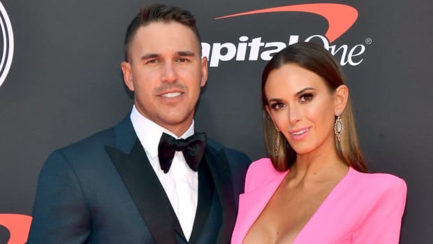 Jena Sims and her husband, Brooks Koepka, at The ESPYs.