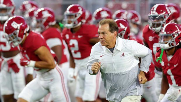 Nick Saban and Alabama Crimson Tide vs. Texas A&M. (Photo by Kevin C. Cox/Getty Images)