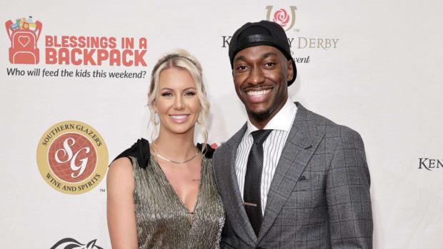 LOUISVILLE, KENTUCKY - MAY 06: Grete Griffin and Robert Griffin III attend the 9th Annual Unbridled Eve Kentucky Derby Gala at The Galt House Hotel on May 06, 2022 in Louisville, Kentucky. (Photo by Michael Loccisano/Getty Images for Unbridled Eve)