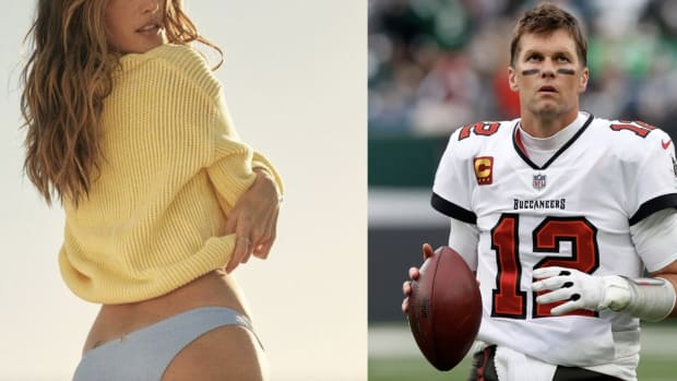 Tom Brady on the right and his potential new girlfriend on the left.