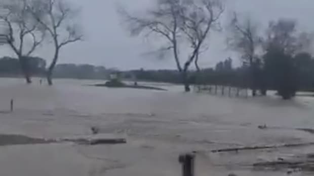 Legendary golf course is under water.