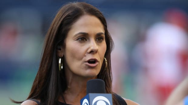 Tracy Wolfson CBS sideline reporter during an NFL preseason game between the Seattle Seahawks and Kansas City Chiefs, Aug. 25, 2017, in Seattle. (Photo by Tom Hauck/Getty Images)