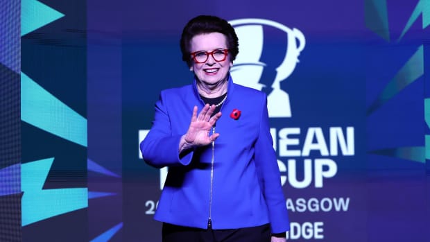 Billie Jean King at the finals of the 2022 Billie Jean King Cup.