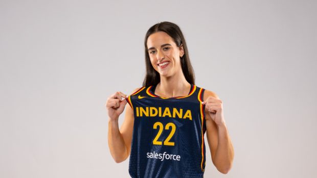 Caitlin Clark for the first time in an Indiana Fever uniform.