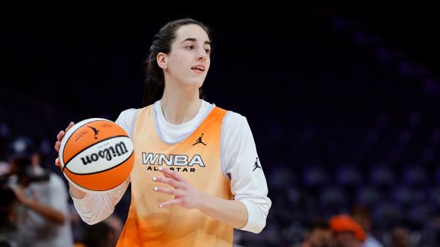 Caitlin Clark at WNBA All-Star practice.