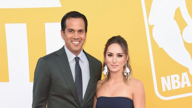 NEW YORK, NY - JUNE 26:  Miami Heat coach Erik Spoelstra and Nikki Sapp attend the 2017 NBA Awards live on TNT on June 26, 2017 in New York, New York. 27111_003  (Photo by Jamie McCarthy/Getty Images for TNT)