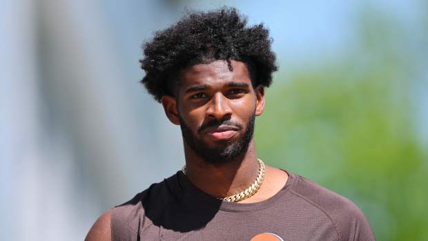 Shedeur Sanders on the field.