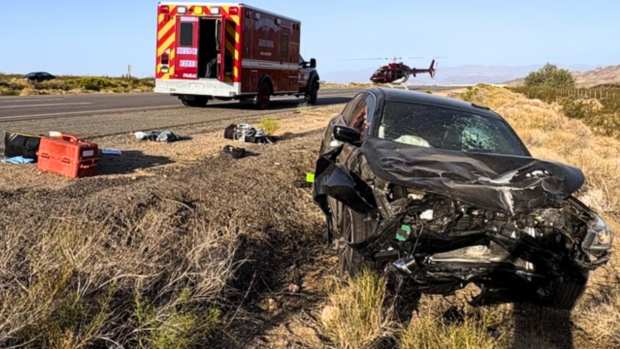 Car accident on display.