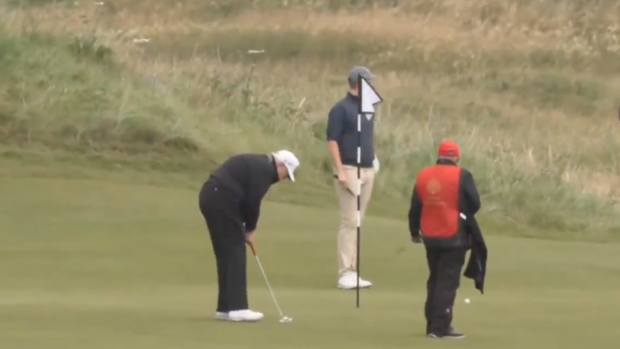 President Trump golfing in Turnberry, Scotland.