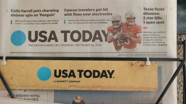 USA Today front page.