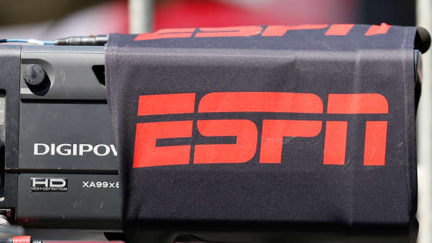 An ESPN logo on a camera.