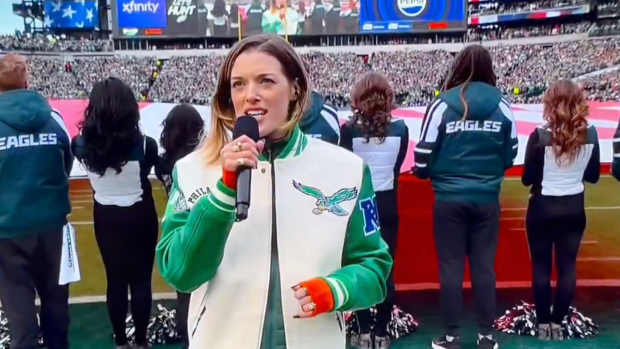 National anthem performed by Mary Kate Morrissey.