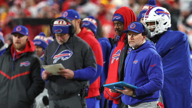 Bills sideline.