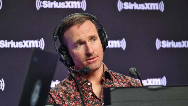 Drew Brees at Radio Row.