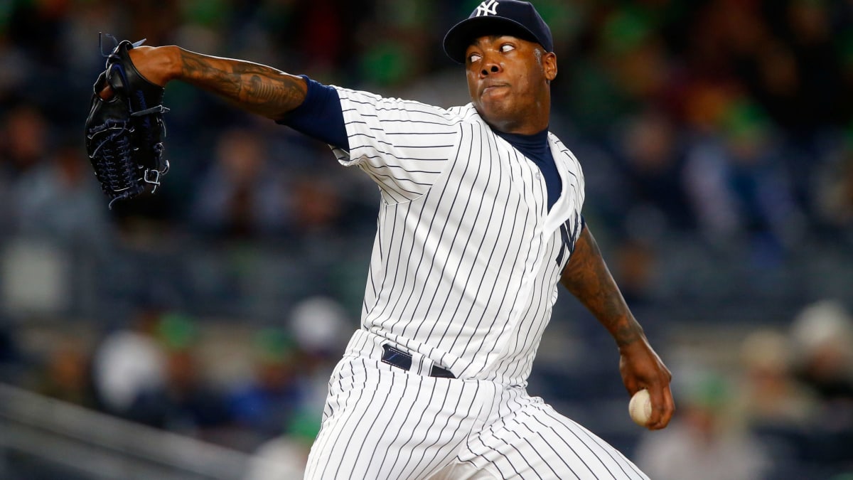 Did Aroldis Chapman have a bathroom issue on mound?