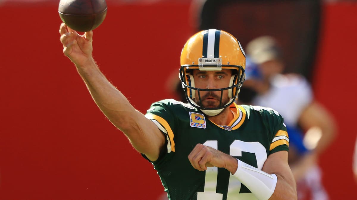 The Jumbotron shows things they probably shouldn't show, even at home -  Aaron Rodgers hints he picked up key offensive call ahead of Buccaneers'  failed final drive during loss to Packers