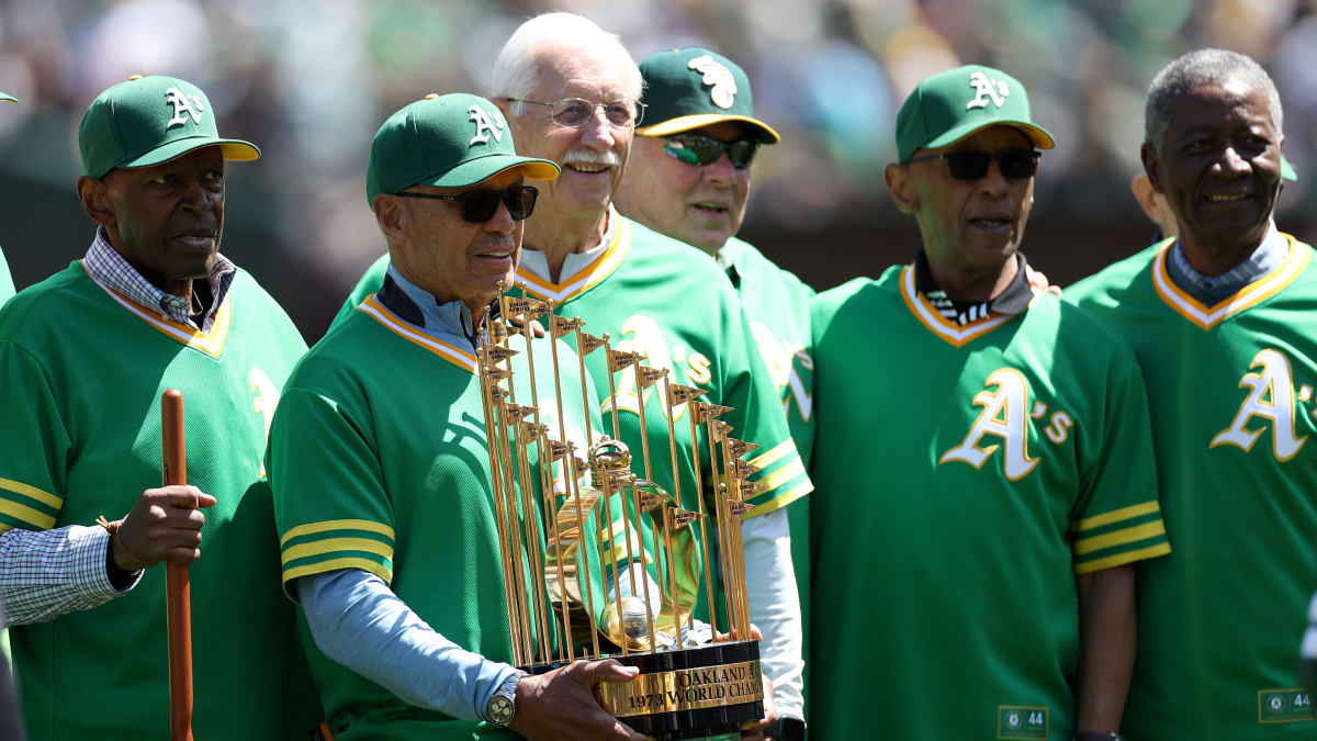 Oakland A's Reggie Jackson (9) in action during a game from his